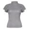 casual non-stretch solid color half-high collar t-shirts_Black_White_Gray