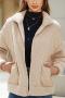 casual plus size non-stretch double side fleece spliced 5 colors warm coat_Black_Gray_Magenta_Beige