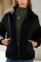 casual plus size non-stretch double side fleece spliced 5 colors warm coat_Black