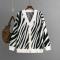 casual slight stretch loose 7-colors striped knitted cardigan sweater_Black
