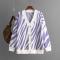 casual slight stretch loose 7-colors striped knitted cardigan sweater_Black_Gray_Magenta_Green_Sky Blue_Light Purple
