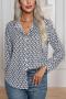 casual plus size non-stretch digital printing 3 colors all-match blouse_Black_White