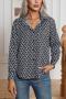 casual plus size non-stretch digital printing 3 colors all-match blouse_Black