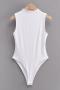 stylish slight stretch 5 colors sleeveless all-match bodysuit(size run small)_Black_White