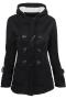 casual plus size non-stretch 6-colors solid color hooded jacket_Black