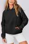 casual slight stretch 8 colors hooded pocket loose sweatshirt(only sweatshirt)_Black