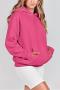 casual slight stretch 8 colors hooded pocket loose sweatshirt(only sweatshirt)_Black_Pink_Red_Magenta