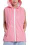 stylish plus size non-stretch 3 colors reflective hooded zip-up jacket vest_Dark Gray_Pink