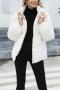 casual plus size non-stretch 4-colors solid zip-up pocket warm jacket_Black_White