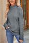 casual plus size slight stretch 6-colors solid color high collar knitted sweater_Black_White_Dark Gray