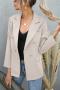 casual plus size non-stretch 4 colors suit collar blazers_Black_White_Beige