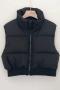 xs-l non-stretch zip-up stand collar warm puffer jacket vest size run small_Black