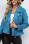 casual non-stretch plus size suede fabric zip-up all-match jacket_Red_Green_Sky Blue