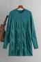 casual slight stretch solid 5 colors crew neck knitted loose sweaters_Black_Haze Blue