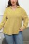 stylish plus size slight stretch knitted 4 colors turndown collar thin sweater_Gray_Rose Red_Yellow