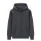 casual plus size non-stretch solid cardigan hooded sweatshirt size run big_Black_Dark Gray