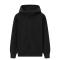 casual plus size non-stretch solid cardigan hooded sweatshirt size run big_Black