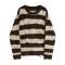 casual slight stretch holes stripe loose sweaters(size run small)_Black_Pink_Brown