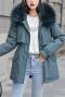 casual slight stretch solid fur draw-string pockets jacket(size run small)_Black_White_Sky Blue_Haze Blue