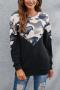 casual plus size slight stretch patchwork camo print sweatshirt_Gray_Green_Dark Blue