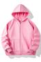 casual plus size slight stretch 10 colors orange velvet hooded zip-up sweatshirt_Black_White_Gray_Pink