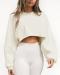 sexy non-stretch solid color loose crop sweatshirt_Black_White_Gray_Dark Gray_Magenta_Light Green_Dark Green_Beige