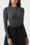 sexy slight stretch solid color tight zip-up all-match bodysuit_Black_White_Gray_Dark Gray