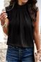 stylish non-stretch 5 colors orange sleeveless all-match blouse_Black