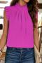stylish non-stretch 5 colors orange sleeveless all-match blouse_Black_White_Magenta