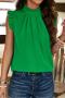 stylish non-stretch 5 colors orange sleeveless all-match blouse_Black_White_Magenta_Orange_Green