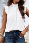 stylish non-stretch 5 colors orange sleeveless all-match blouse_Black_White