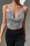sexy 6-colors solid color metal chain halter neck rhinestone vest_Black_Pink_Light Green_Forest Green_Sky Blue_Silver