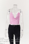 sexy 6-colors solid color metal chain halter neck rhinestone vest_Black_Pink