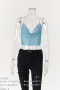 sexy 6-colors solid color metal chain halter neck rhinestone vest_Black_Pink_Light Green_Forest Green_Sky Blue