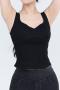 plus size high stretch slim padded denim sports yoga vest size run small_Black