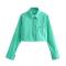 new sexy non-stretch solid turndown collar  long sleeve shirt(size run small)_Black_White_Pink_Orange_Green