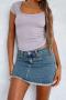 stylish slight stretch 8-colors solid color slim lace short-sleeved t-shirt_Black_White_Gray_Pink_Red_Blue_Light Purple