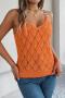 sexy slight stretch orange cut out knitted metallic buckle all-match tank top_White_Rose Red_Orange