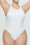 casual plus size high stretch 8 colors solid color crew neck bodysuit_Black_White