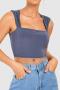 sexy high stretch pure colors all-match crop vest_Black_Magenta_Haze Blue