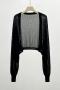 casual plus size slight stretch solid color knitted cardigan thin top_Black