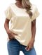 new casual plus-size slight stretch satin patchwork round neck blouse_Black_White_Gray_Light Pink_Rose Red_Light Green_Forest Green_Dark Green_Dark Blue_Sea Blue_Light Purple_Dark Purple_Beige