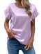 new casual plus-size slight stretch satin patchwork round neck blouse_Black_White_Gray_Light Pink_Rose Red_Light Green_Forest Green_Dark Green_Dark Blue_Sea Blue_Light Purple