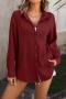 casual plus size non-stretch 15-colors solid jacquard long-sleeved shirt_Black_White_Pink_Rose Red