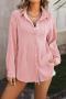 casual plus size non-stretch 15-colors solid jacquard long-sleeved shirt_Black_White_Pink