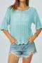 sexy solid color slight stretch hollow loose knitted sweater(no underwear)_Black_Light Green_Sky Blue