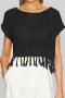 sexy slight stretch see through tassel knitted loose beach sweater(no underwear)_Black