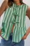 new stylish slight stretch 4-color bow knot striped loose shirts_Green