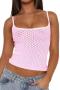 new sexy slight stretch 4-color knit hollow suspenders top_Black_White_Pink