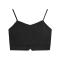 sexy non-stretch sling padded slim crop vest size run small_Black